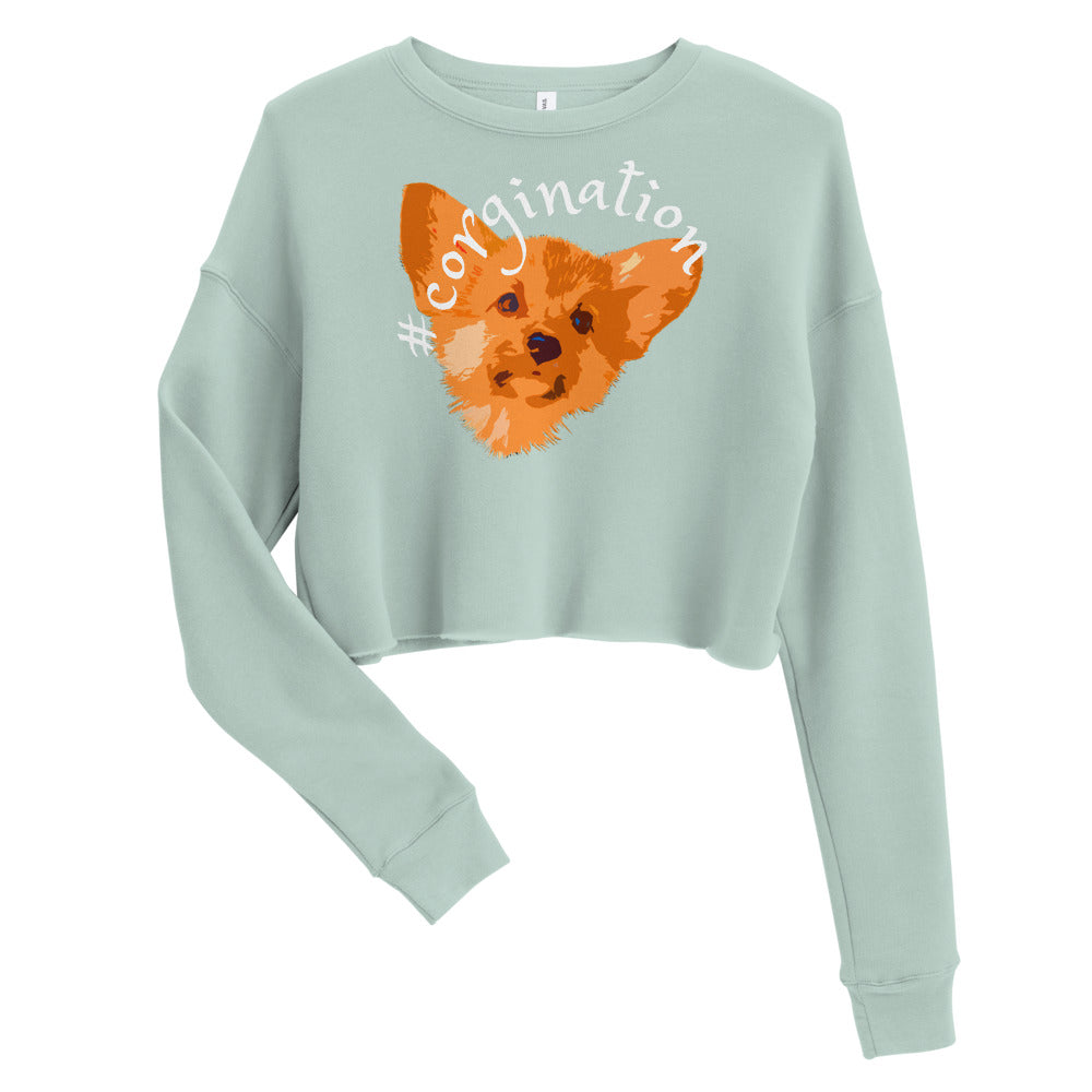 Gift for dog lovers. #corgination cropped sweatshirt for girls. Streetwear for women WickedYo.